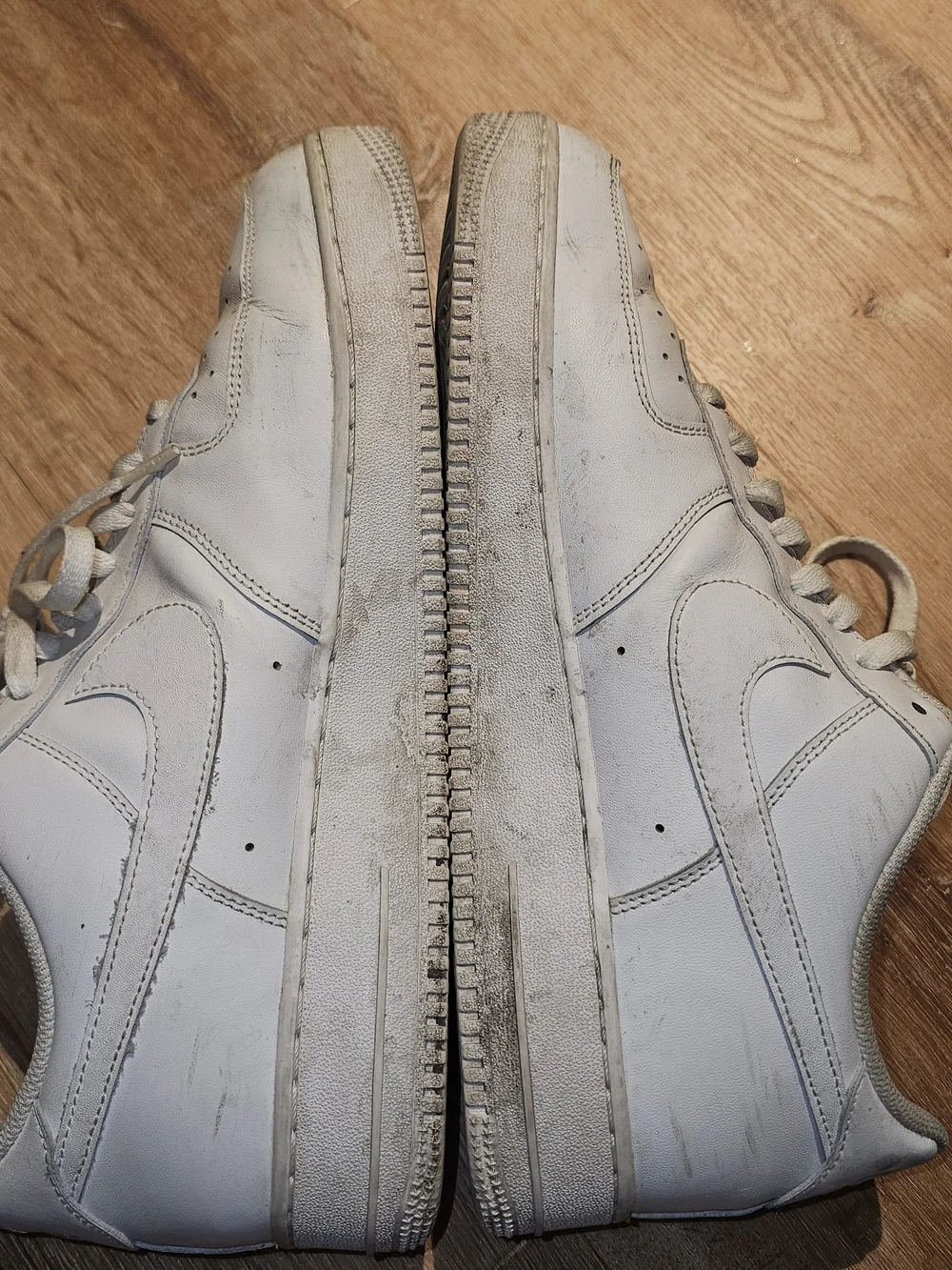 Mens White Nike Air Force 1 Shoes Sneakers Size 13 Workout Athletic Beaters - Picture 5 of 6